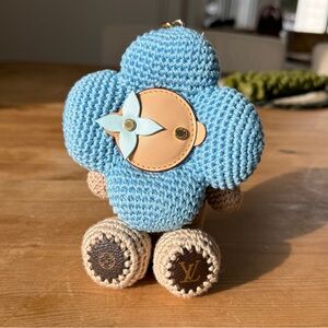 Louis Vuitton My Vivienne Crochet Bag Charm M02582 Blue Cotton Accessory